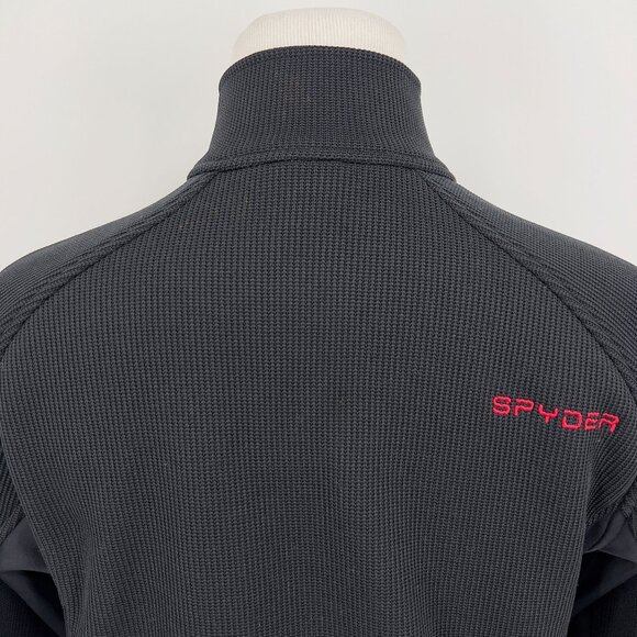 Spyder Men's Pullover 1/4 Zip Sweater M Medium Black With Red Details - Picture 4 of 6